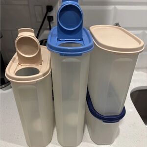 Tupperware Oval Modular Mates With Easy Pour Spout Lids SZ 2,3,4,5 Bundle set